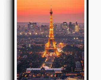 Paris Photo Travel Print, Sunset Eiffel Tower, Paris Poster, Eiffel Tower Print, Original Art Print, Paris Wall Art, Wall Decor, France