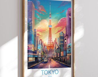 Tokyo-Druck Nr. 3, Tokyo-Poster, Tokyo-Wandbild, Tokyo-Kunstdruck, Tokyo-Kunstwerk, Tokyo-Reisegeschenk, Japan, Wohndekoration