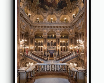 Paris Palais Garnier Print, Opera Architecture Poster, France, Parisian Poster, Paris Decor, Paris Gift, Travel Gift, Travel Poster, Europe