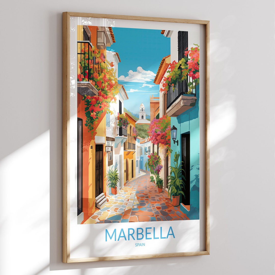 Marbella Print No 3, Affiche Marbella, Marbella Wall Art, Marbella Art ...