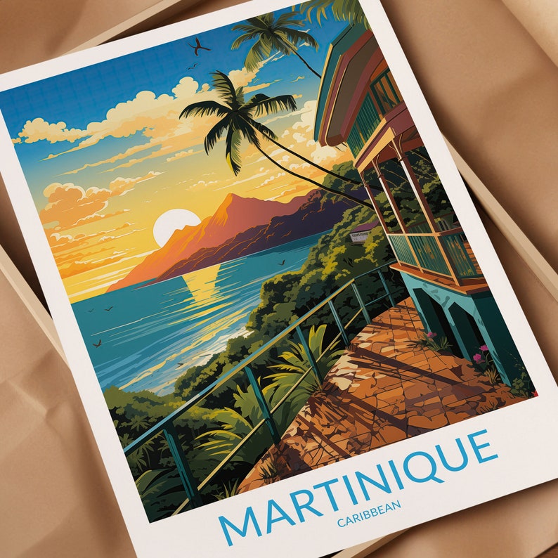 Martinique Print No 3, Martinique Poster, Martinique Wall Art ...