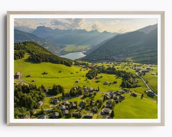 Switzerland Photo Print, Mountain Wall Art, Swiss Alps Poster, Walensee, Amden, Travel Poster, Travel Gift, Housewarming Gift