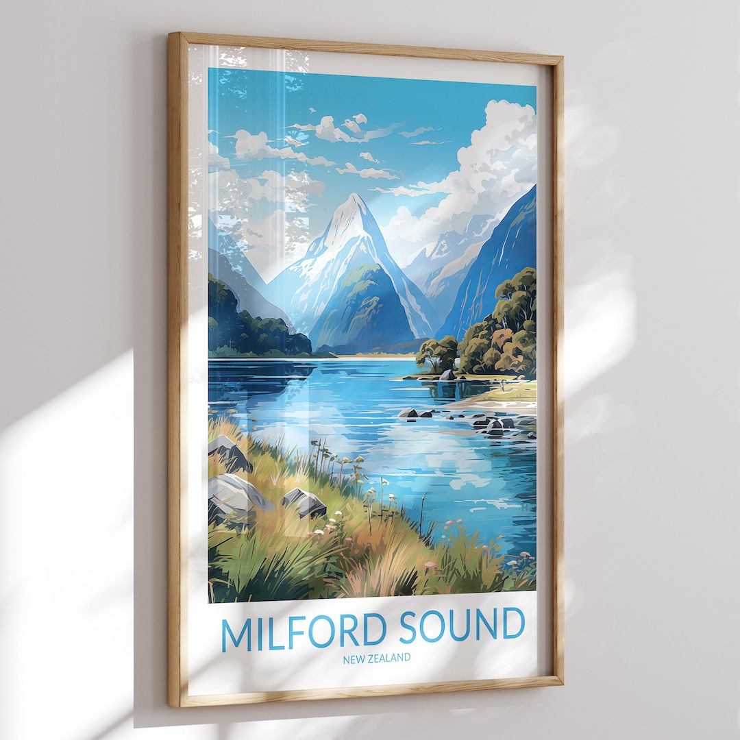 Milford Sound Geometric Art Print main image 1