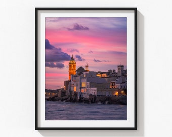 Sitges Photo Print, Sunset Poster, Wall Art from Sitges, Catalonia, Spain