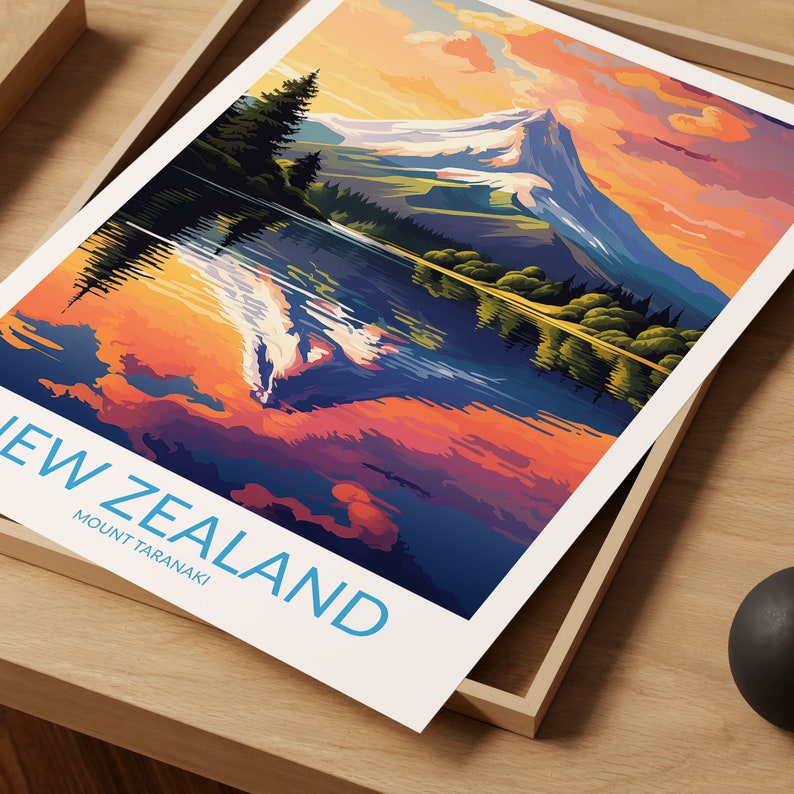 New Zealand Print No 8, Mount Taranaki, New Zealand Poster, New Zealand