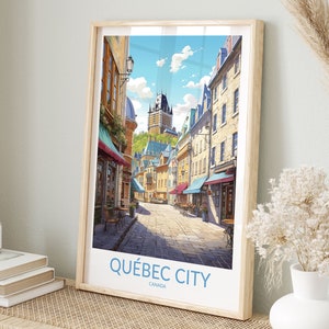 Impression de la ville de Québec n° 2, affiche de la ville de Québec, oeuvre d'art de la ville de Québec, cadeau de voyageur, Canada, art mural de la ville de Québec, impression d'art de la ville de Québec