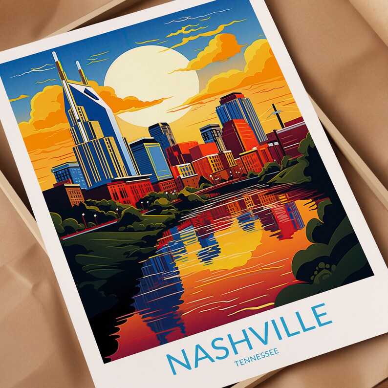 Nashville Print No 6, Affiche de Nashville, Illustration, Cadeau de ...