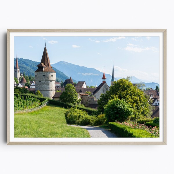 Zug Travel Print, Zwitserland Wall Art, Travel Poster, Travel Print, Wall Decor, Zwitsers geschenk, originele fotografie, hoofdstad van het kanton Zug