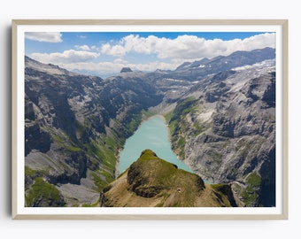 Limmernsee Switzerland Photo Print, Mountain Wall Art, Swiss Alps Poster, Muttenchopf, Glarus, Travel Poster, Travel Gift, Housewarming Gift