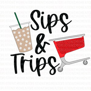 Sips & Trips (without logos) PNG, Target, Starbucks Digital PNG Download, Transparent PNG, Sublimation file