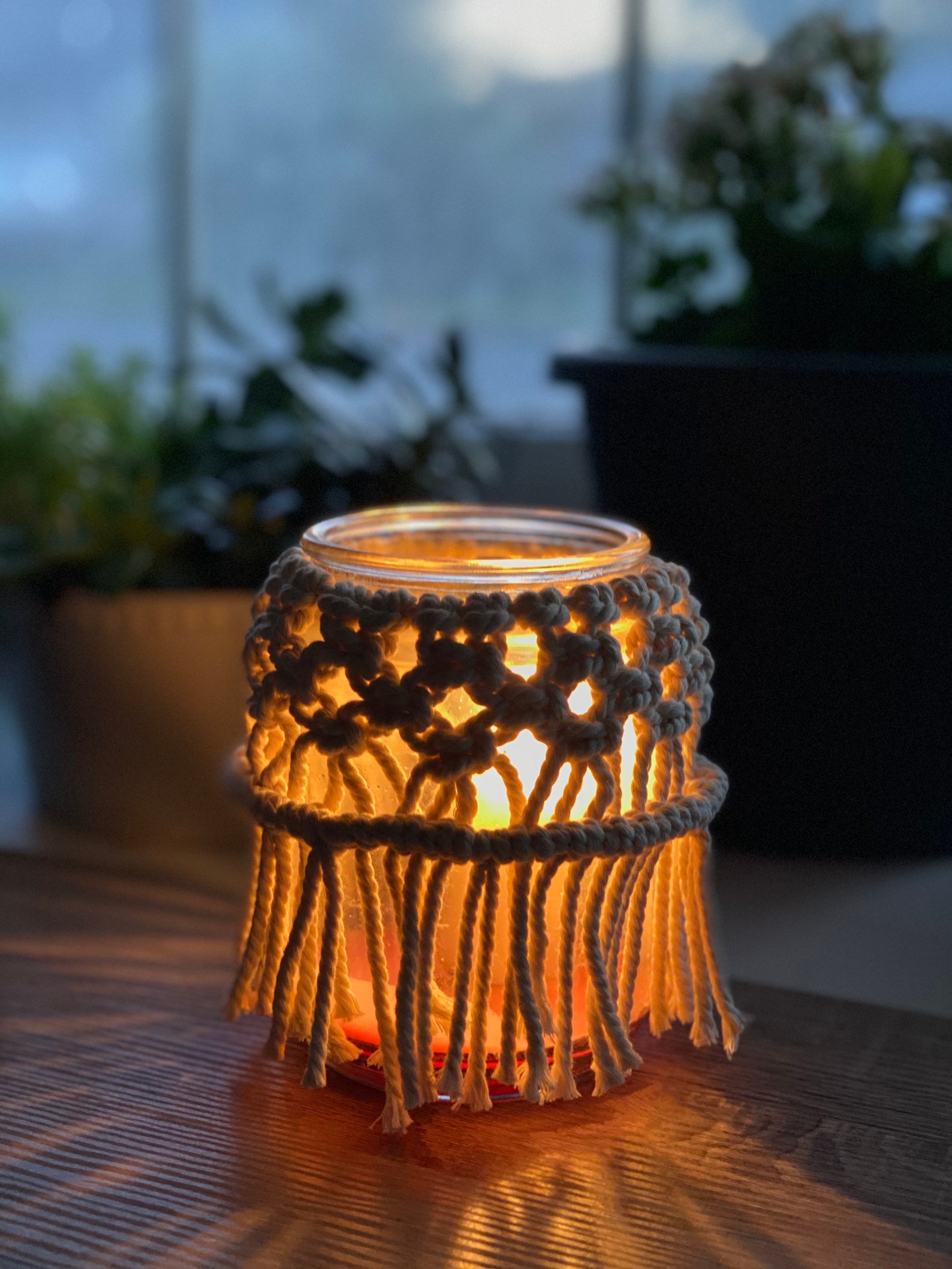 Macrame Candle / Jar Wrap Rustic Home Decor Boho Candle Wrap Etsy