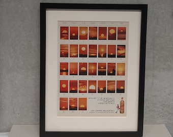 Marco hecho a mano con ArtGlass con anuncio antiguo de Johnnie Walker Scotch Whisky
