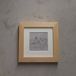 Hanmade houten frame met ArtGlass en passe-partout