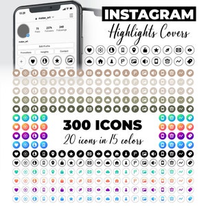 300 Instagram Story Highlight Covers Icons pack, social media kit, icons for IG stories, pastel highlight digital