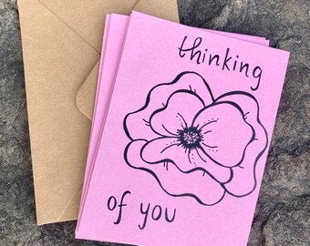 Set of 4 Thinking of You Cards + Envelopes