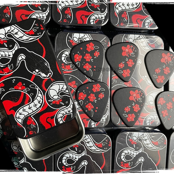 King Guro: Snake Guitar Pick Tin | Includes 6 Heavy Picks