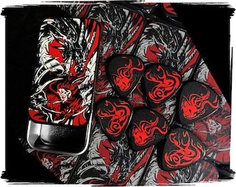 King Guro: Dragon Guitar Pick Tin | Includes 6 Heavy Picks