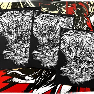 King Guro: Raven Crow Patch | Screen Printed Patches | Hand Sew Fabric Patches
