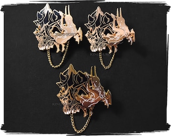 King Guro | Gold Skull Chain Hard Enamel Pin