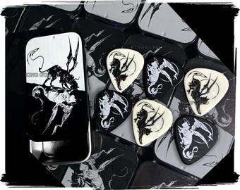 King Guro: Cat Angel Devil Guitar Pick Tin | Includes 6 Medium Picks