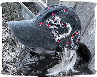 King Guro: Snake Floral Dad Hat | Flower Embroidered Ball Cap