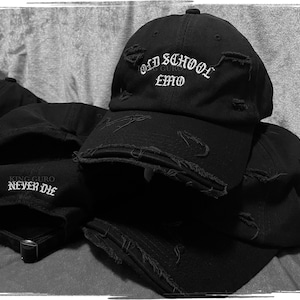 King Guro: Old School Emo Dad Hat | Embroidered Emo Distressed Ball Cap