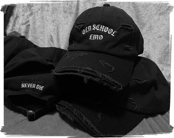 King Guro: Old School Emo Dad Hat | Embroidered Emo Distressed Ball Cap