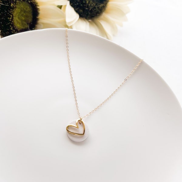 Heart necklace gold, trendy jewelry for teens, Christmas gifts for tween girls, stocking stuffer for teenage girls, dainty necklace for mom