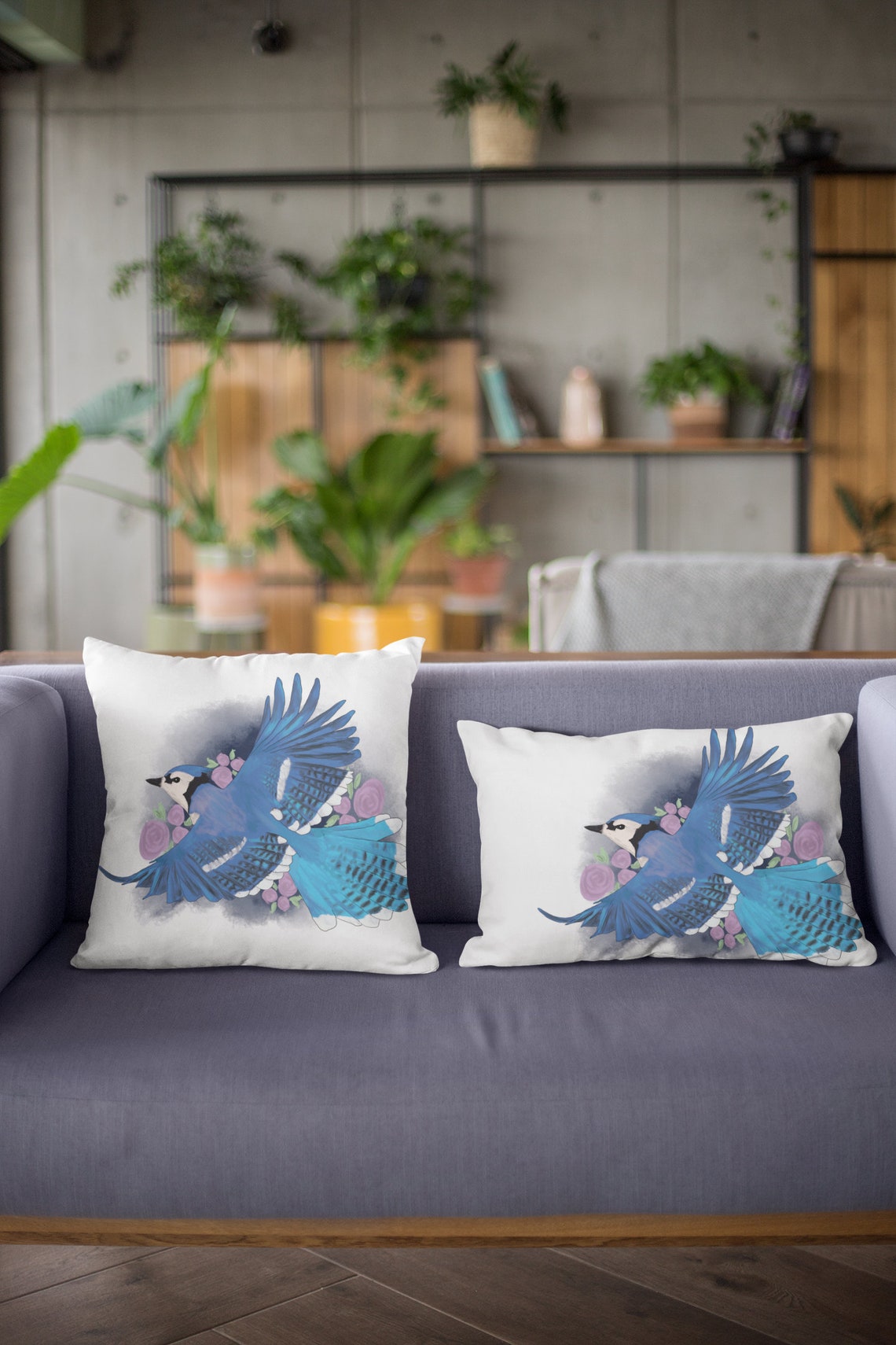 Blue Jay Pillow Bird Throw Pillow Cover Bird Watcher Gift Etsy