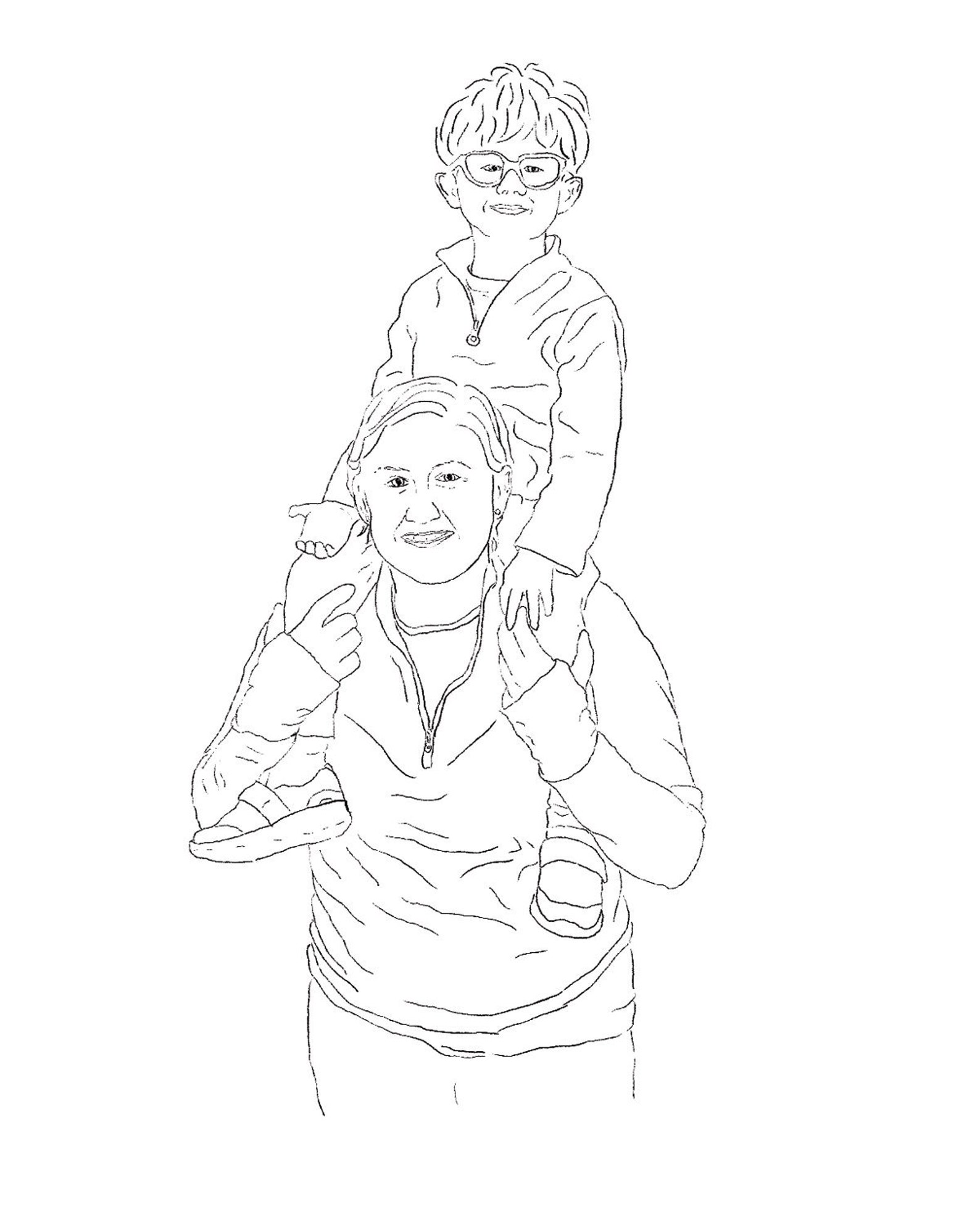 Custom Coloring Sheet Father Daughter Portrait Birthday Gift | Etsy