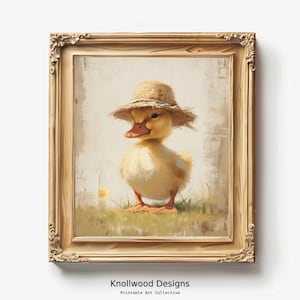 Vintage Duck Painting | Print Nursery Duckling | Farmhouse Decor | Digital Download | Various Sizes Available