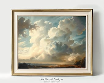 Vintage Landscape | Cloud Painting | Prairie Landscape | Digital Download | Various Sizes Available