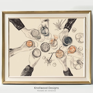 Cheers Print | Dekoracja ścienna na wózek barowy | Znak Cheers | Cheers Printable Wall Art | Sztuka na wózek barowy | Pobieranie cyfrowe | Dostępne różne rozmiary