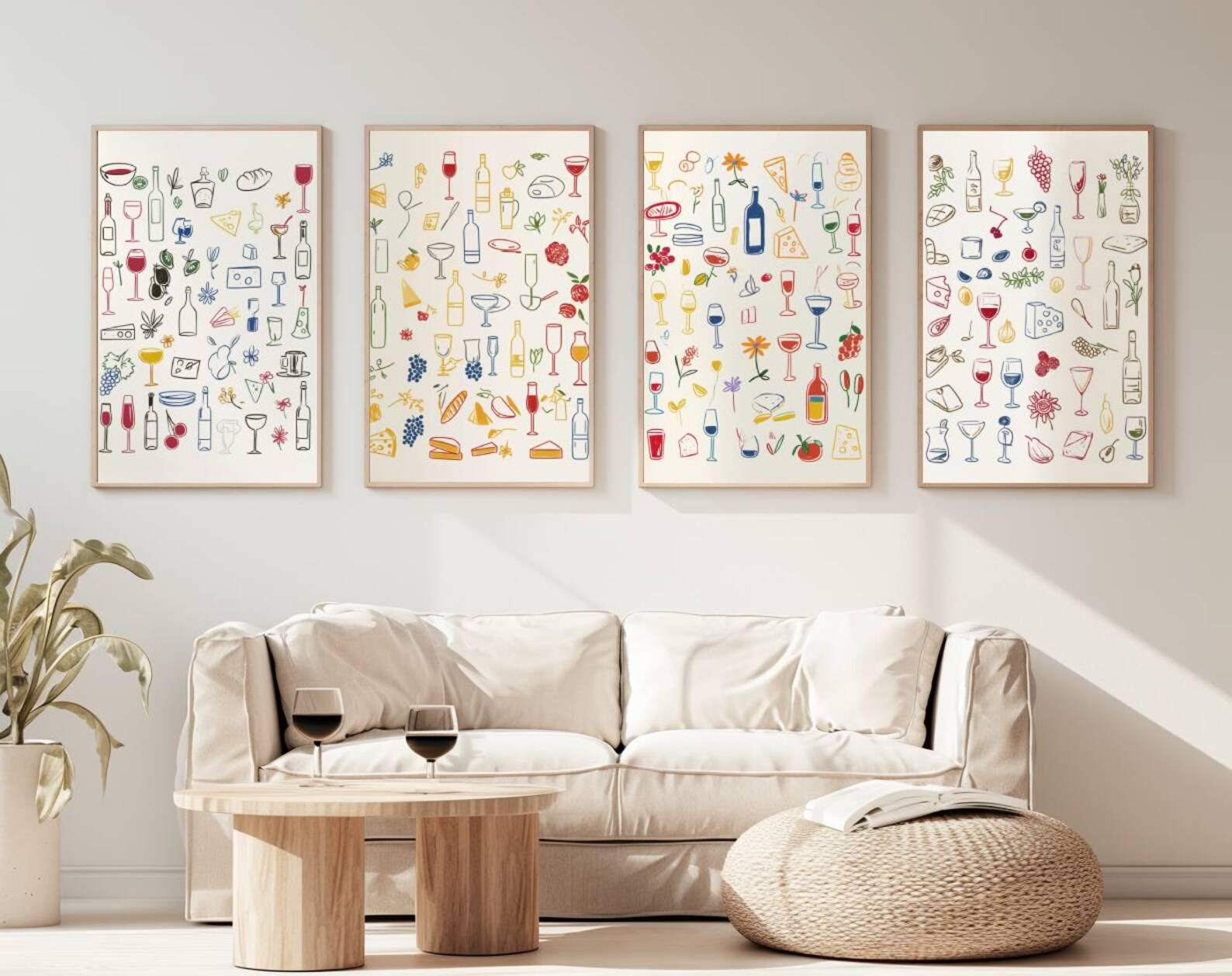 500 kitchen wall art prints bundle, retro food and... Retro Food & Drink Art Prints | Kitchen Gallery Wall (digital Download ...