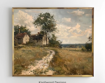 Paysage vintage| Décoration de ferme | Paysage champêtre | Téléchargement numérique | Différentes tailles disponibles