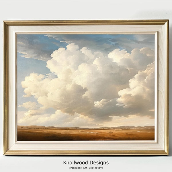 Vintage Landscape | Cloud Painting | Prairie Landscape | Digital Download | Various Sizes Available