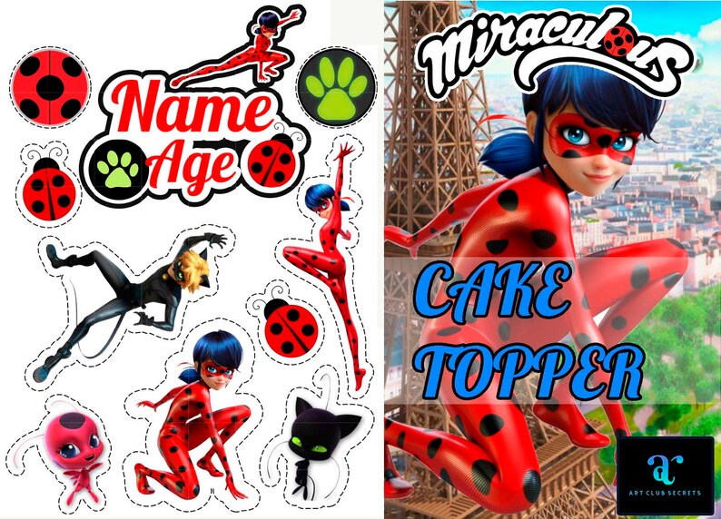 Miraculous: Tales of Ladybug & Cat Noir Cake Topper Cake | Etsy