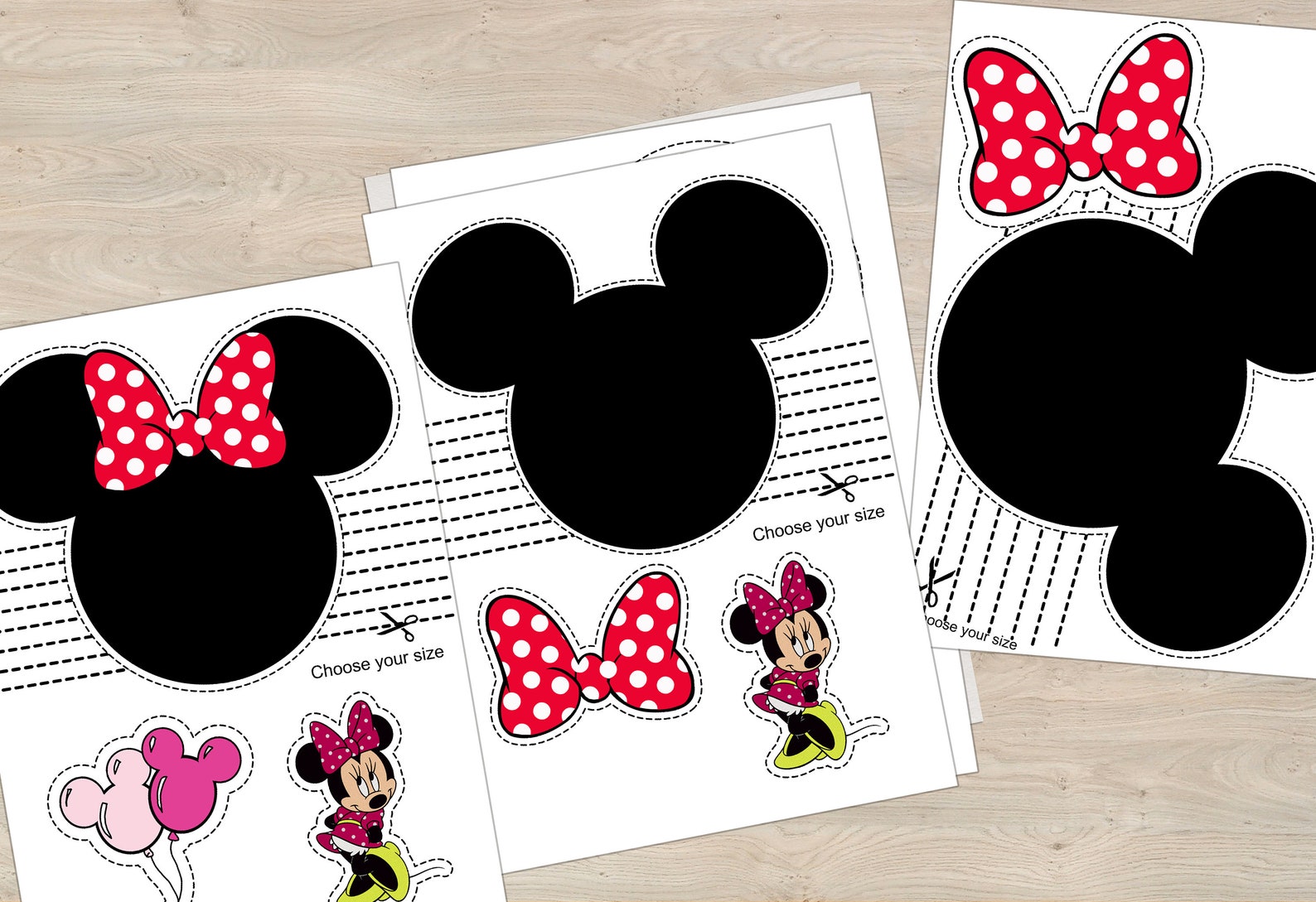 Minnie Mouse Cake Topper Cake Decor Printable Etsy