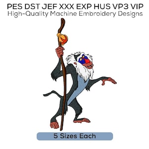 Rafiki Embroidery Design | Digital Machine Embroidery File | Mandrill Character Pattern