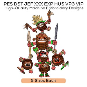 Kakamora Embroidery Design | Digital Machine Embroidery File | Coconut Warrior Pattern