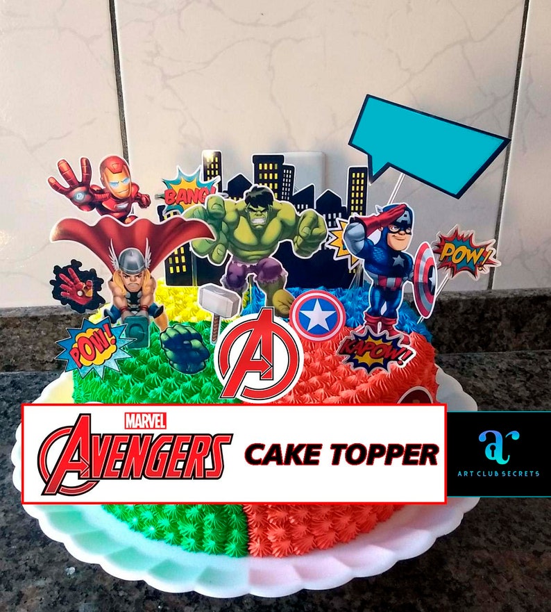 AVENGERS Cake Topper avenger Cake Decor Printable Etsy AVENGERS Cake Topper avenger Cake Decor Printable Etsy
