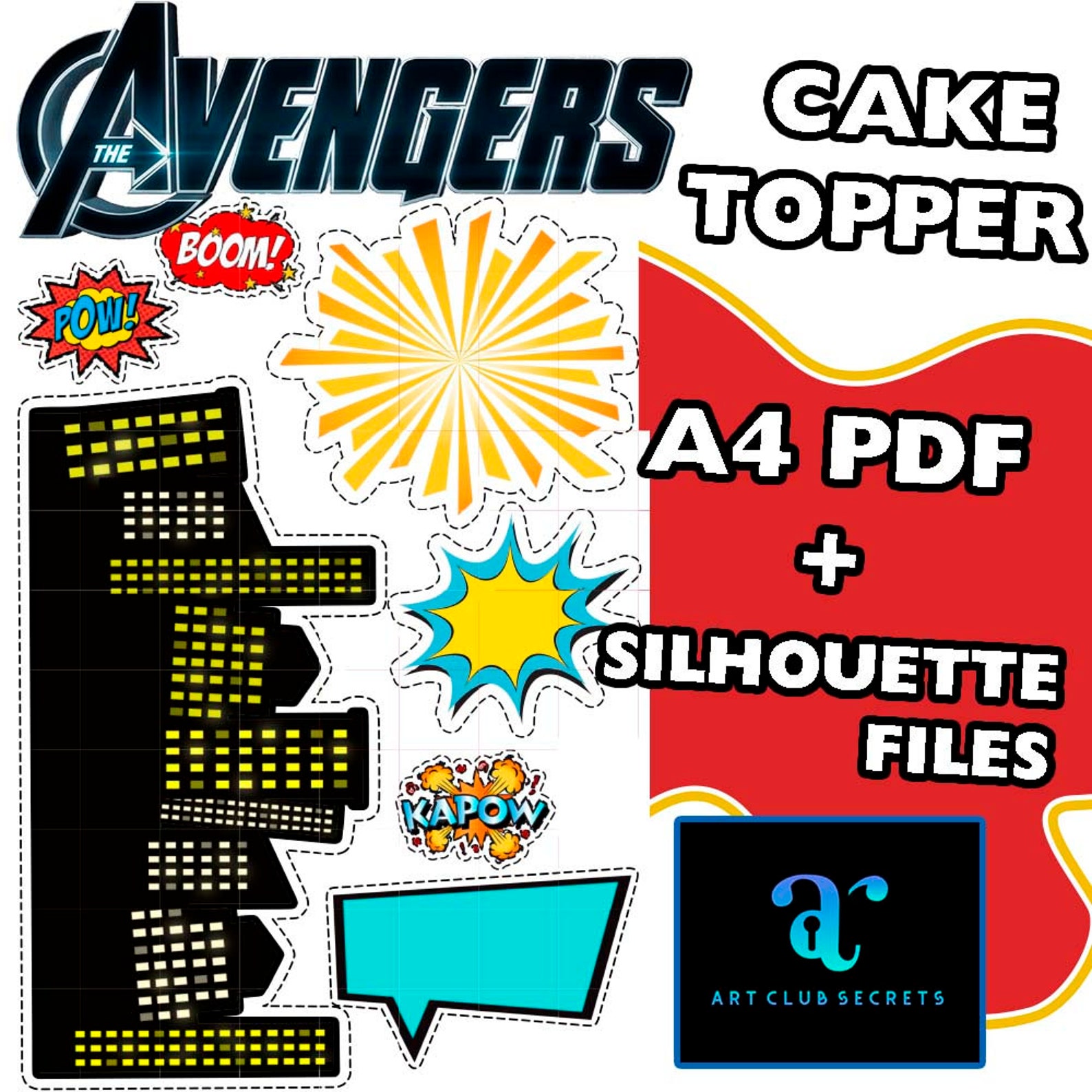 AVENGERS Cake Topper Avenger Cake Decor Printable - Etsy