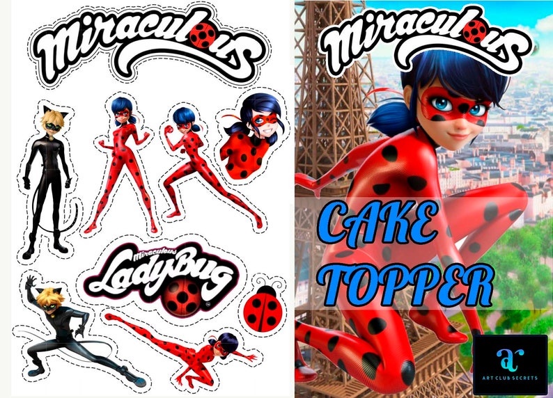 Miraculous: Tales of Ladybug & Cat Noir Cake Topper Cake | Etsy
