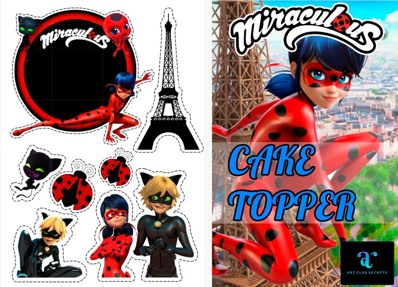 Miraculous: Tales of Ladybug & Cat Noir Cake Topper Cake | Etsy