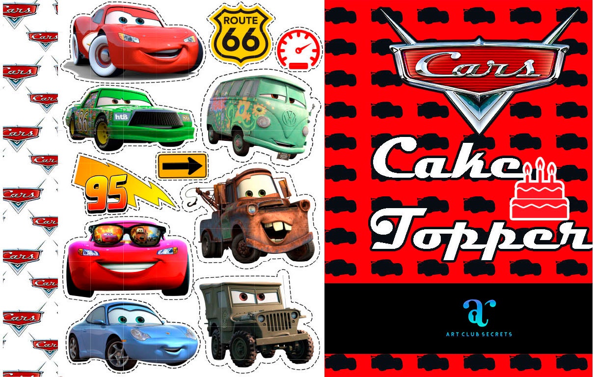 cars lightning mcqueen disney cake topper car cake decor etsy