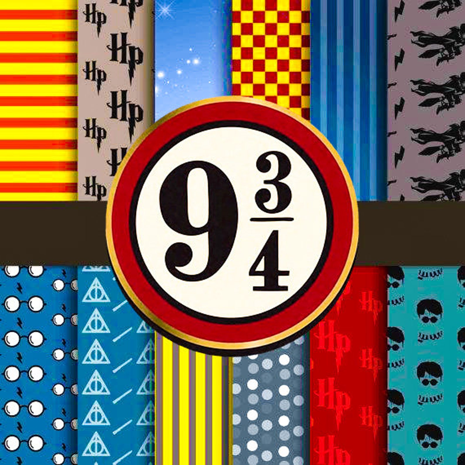 Harry Potter inspired Scrapbook Paper Set/ INSTANT DOWNLOAD/ Etsy