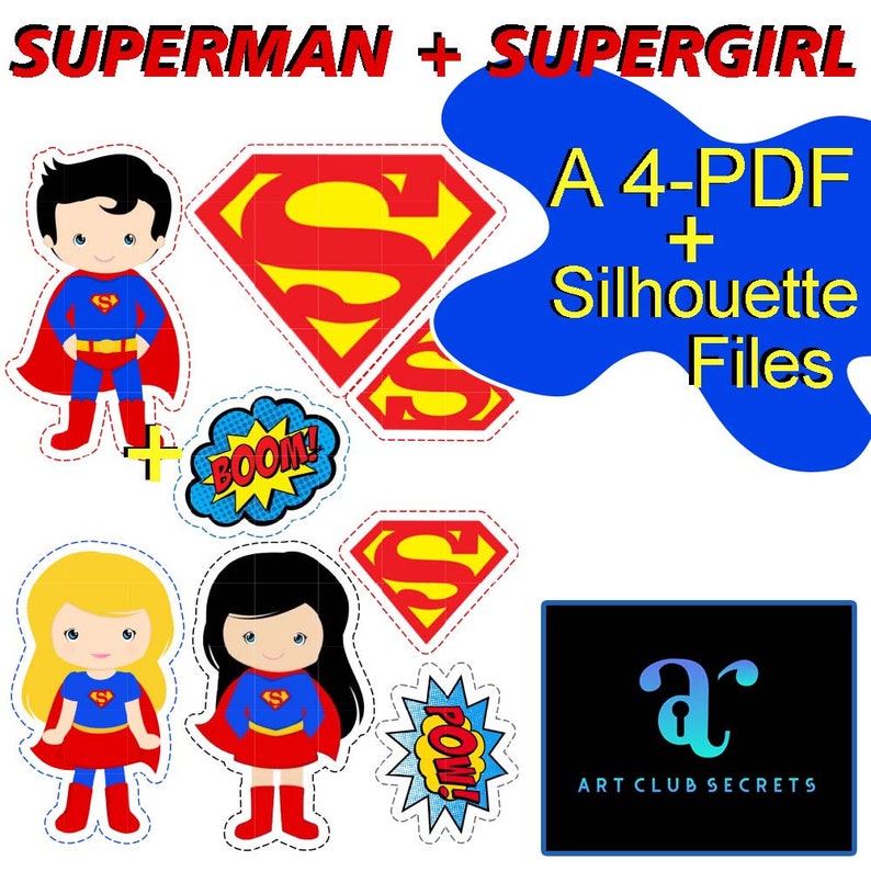 SUPERMAN SUPERGIRL Cake Topper Superboy Cake Decor Etsy