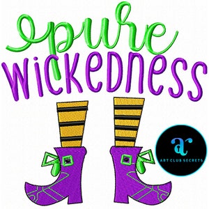Pure Wickedness Embroidery, Halloween Embroidery, Embroidery Patterns, Files, Machine Embroidery, Witch Embroidery,Instant Download