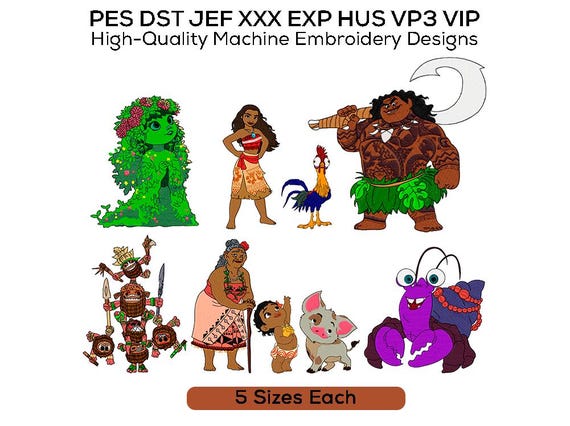 Moana Machine Embroidery Design Pack (digital Files) - Etsy
