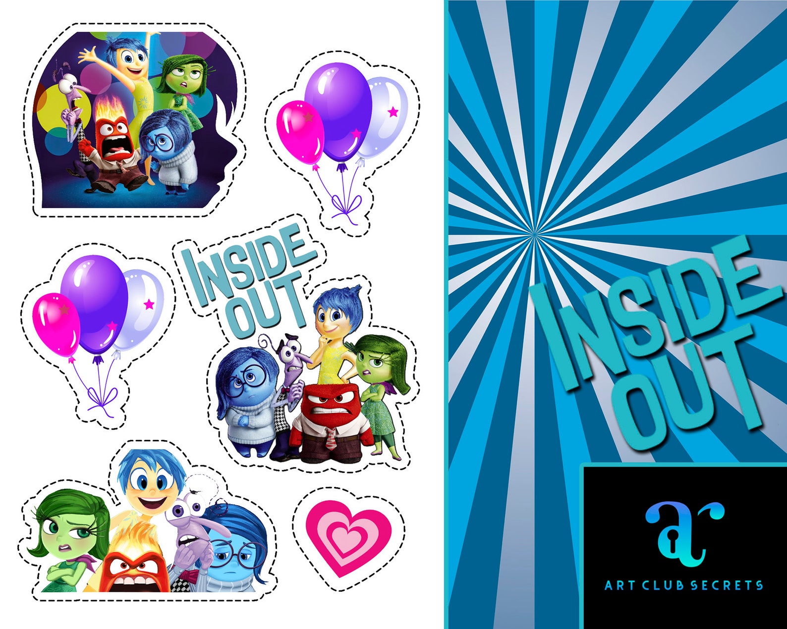 Inside Out Cake Topper Personalized Birthday Cake | Etsy